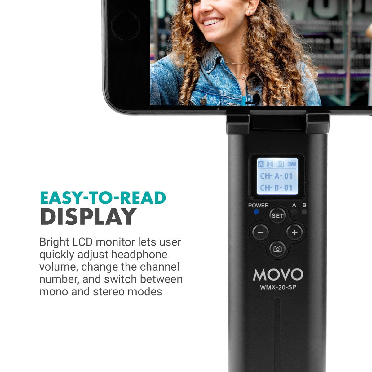 Handheld Receiver for UHF Wireless Lav Mic System - Movo