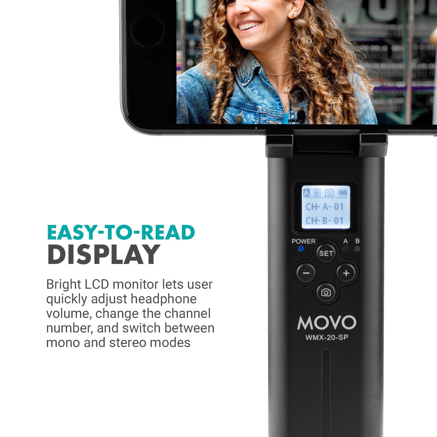 Handheld Receiver for UHF Wireless Lav Mic System - Movo