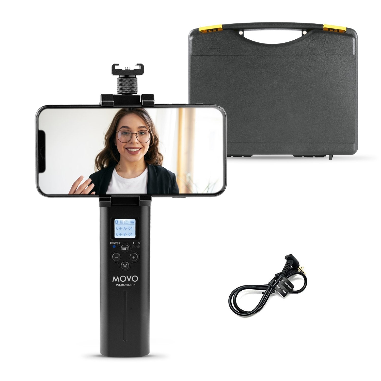 WMX-20-SP | Handheld Receiver for UHF Wireless Lav Mic System | Movo