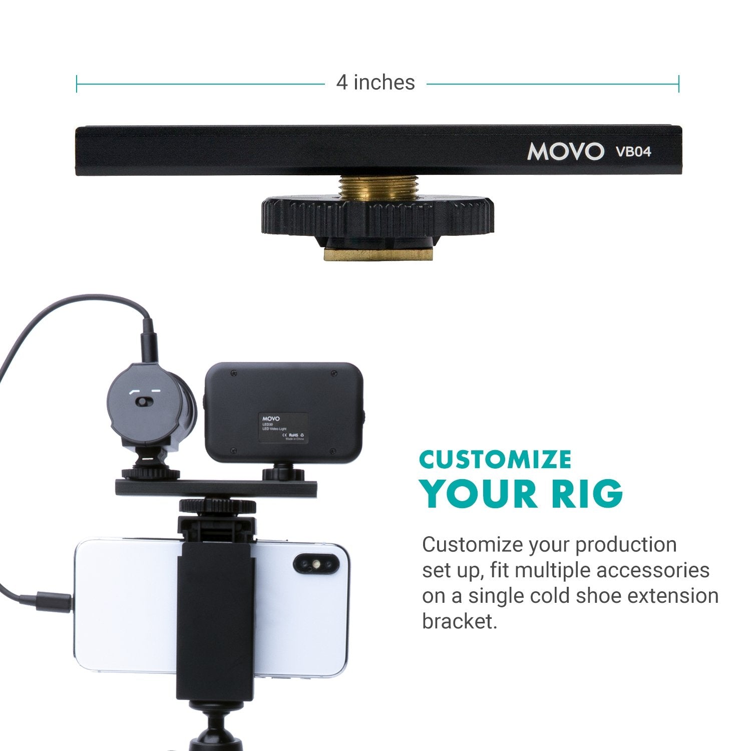  Movo iVlogger Kit de Vlogging para iPhone - Kit de inicio de   compatible con Lightning para creadores de contenido - Accesorios: trípode  para teléfono, soporte para teléfono, luz LED y 
