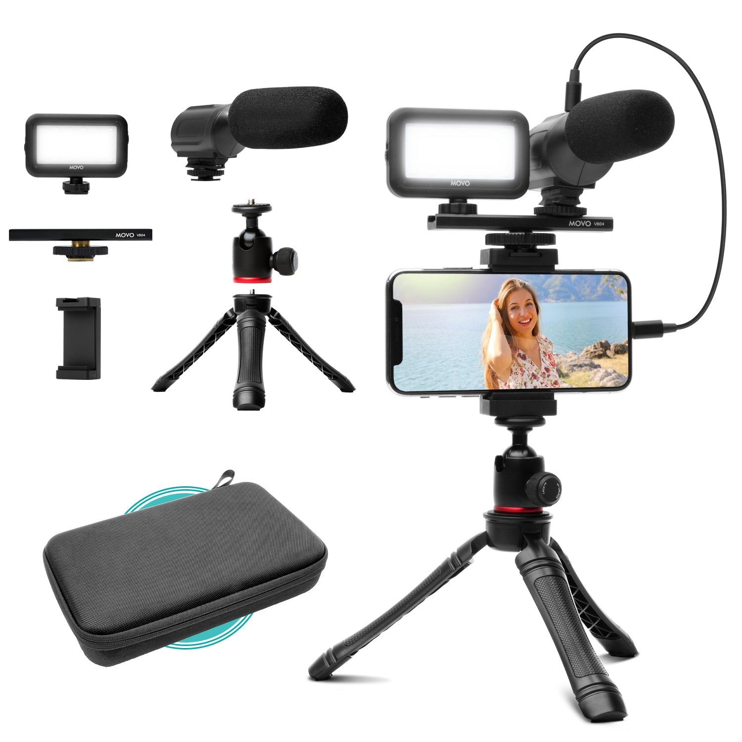 Smartphone Video Kit W/ Tripod, Mic, Light, More, iVlogger