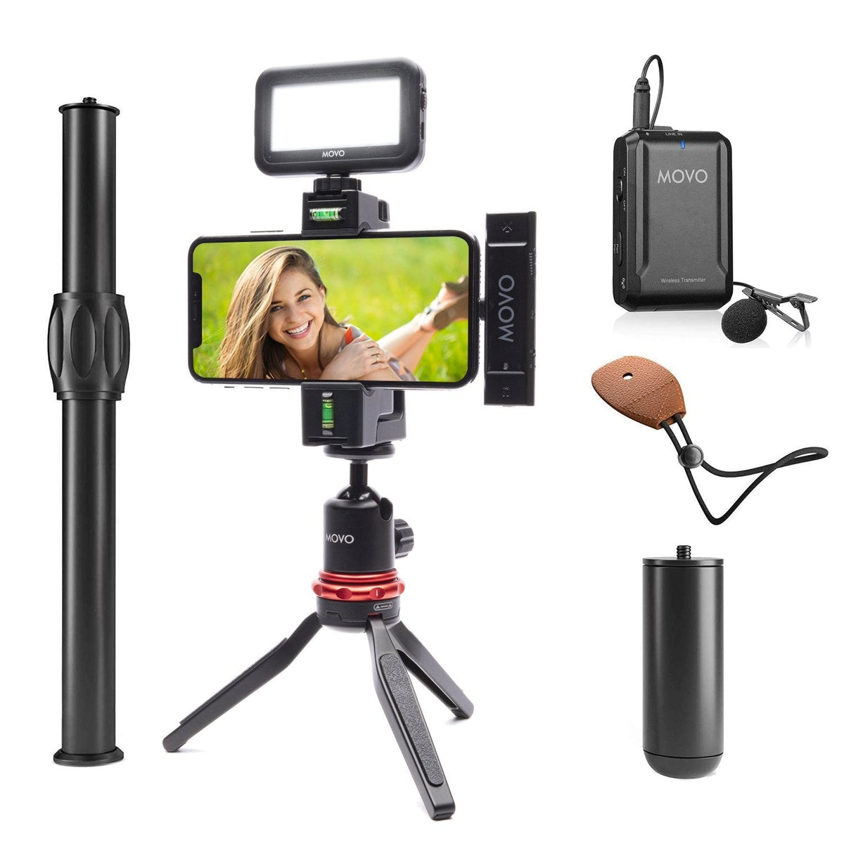 iVlog DI Smartphone Kit W/ Lightning Mic, Light, + More - Movo