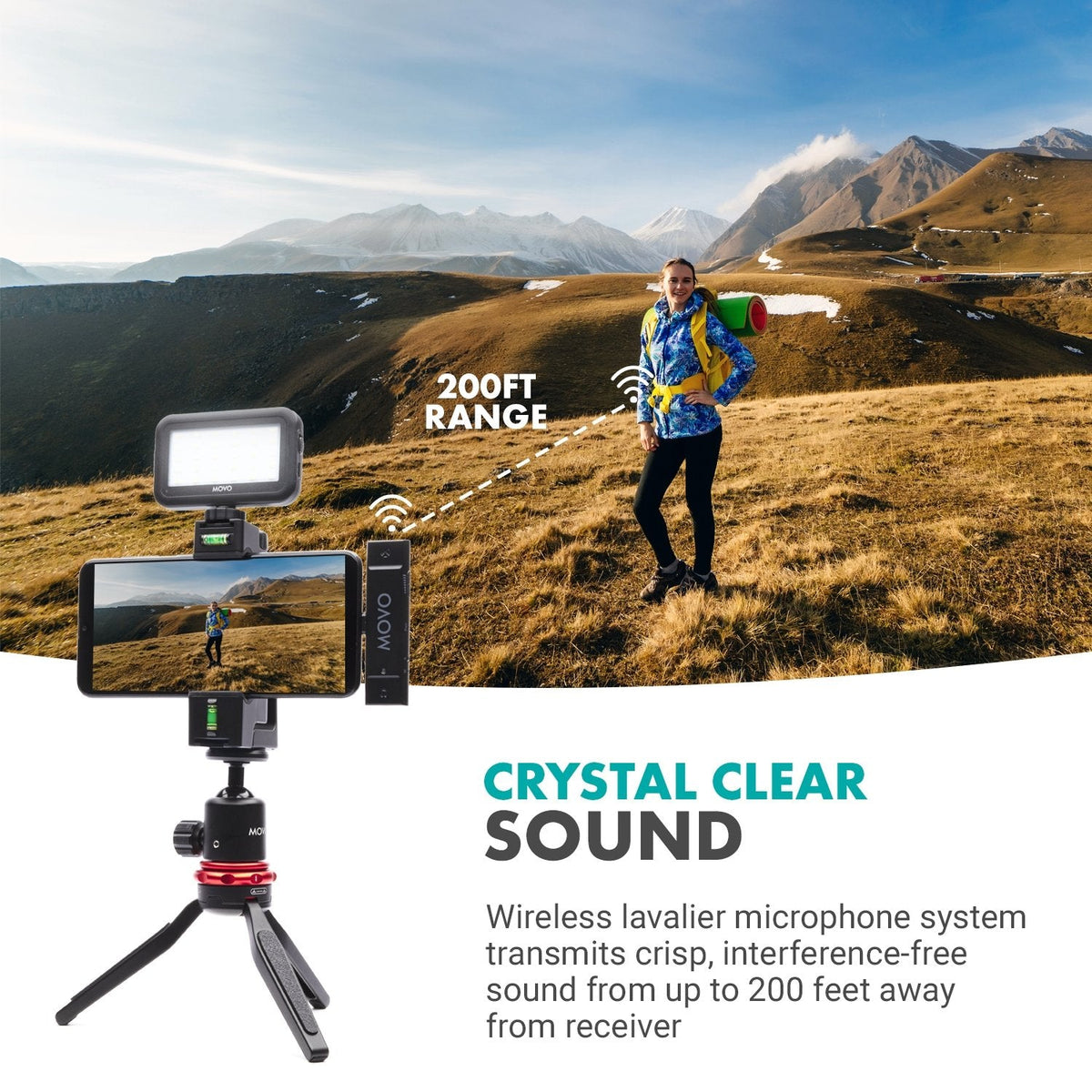 iVlog UC Android Vlogging Kit with Mic, LED Light, Tripod - Movo