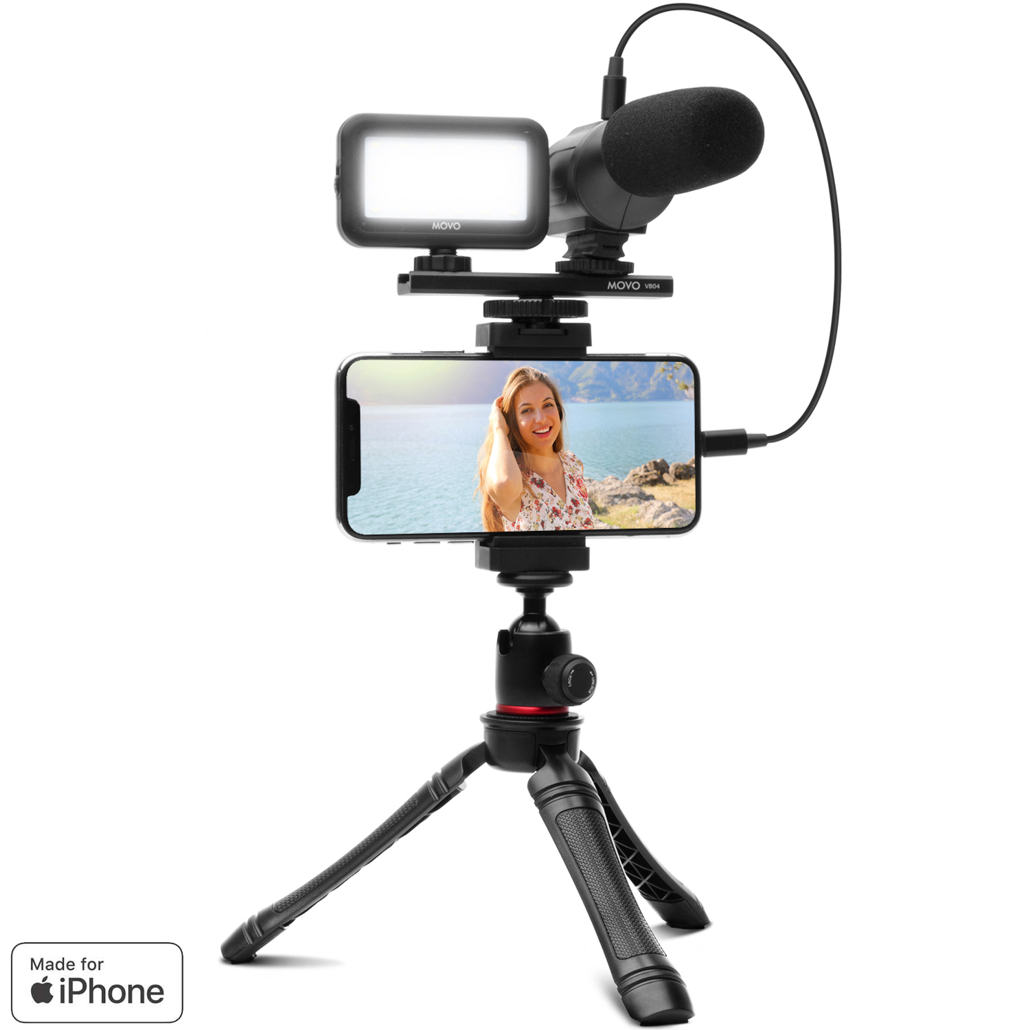 Smartphone Video Kit W/ Tripod, Mic, Light, More | iVlogger | Movo