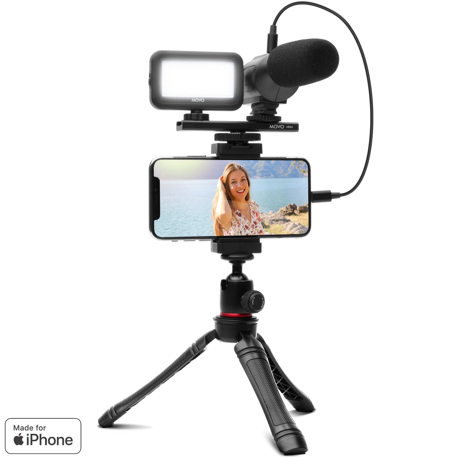 Smartphone Video Kit W/ Tripod, Mic, Light, More, iVlogger