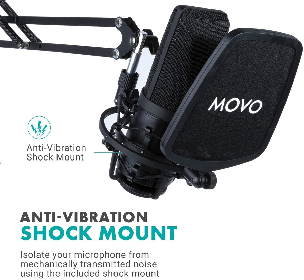 Large Diaphragm Multi-Pattern Studio XLR Condenser Mic | VSM-7 | Movo - Movo