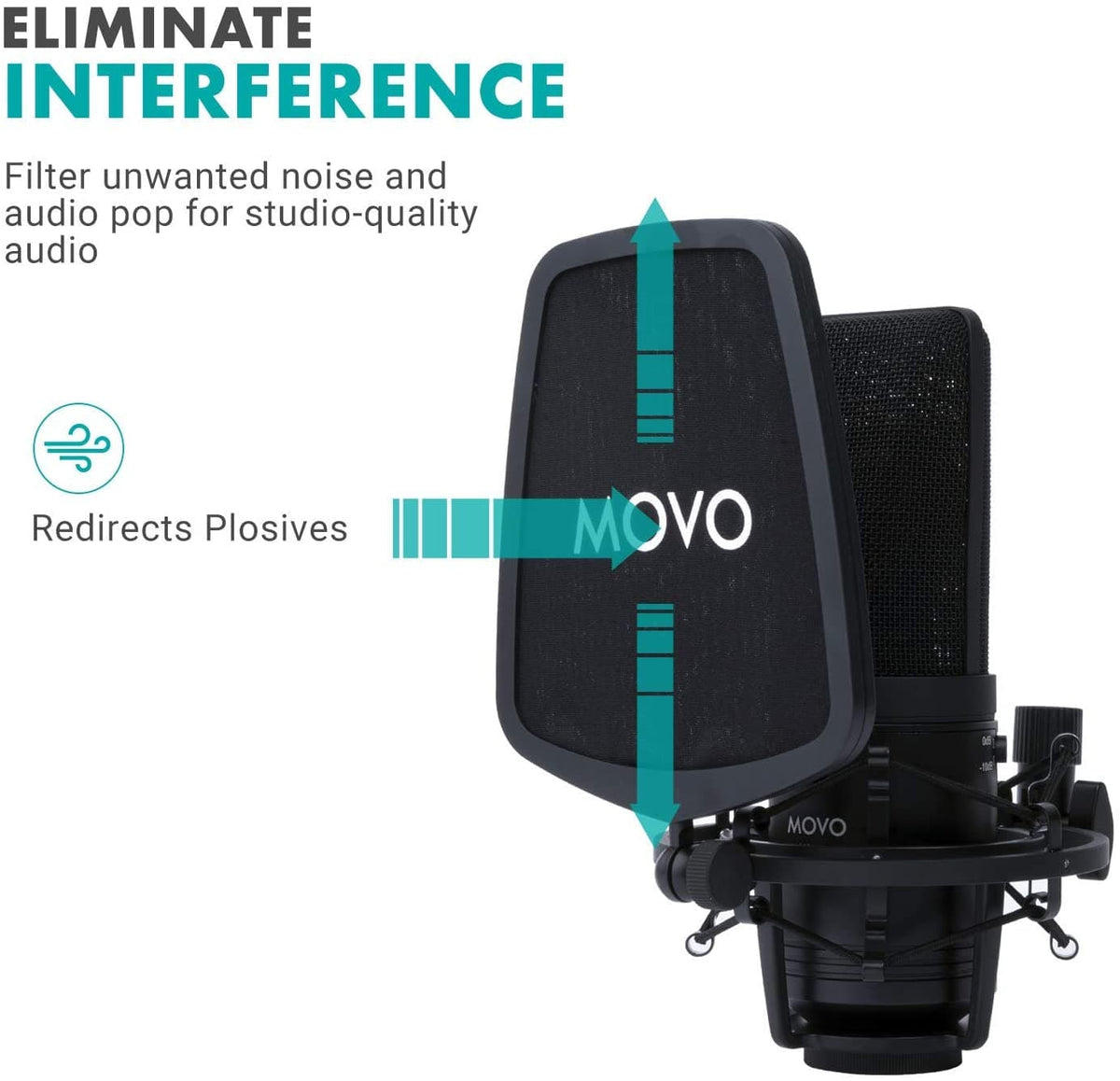 Large Diaphragm Multi-Pattern Studio XLR Condenser Mic | VSM-7 | Movo - Movo
