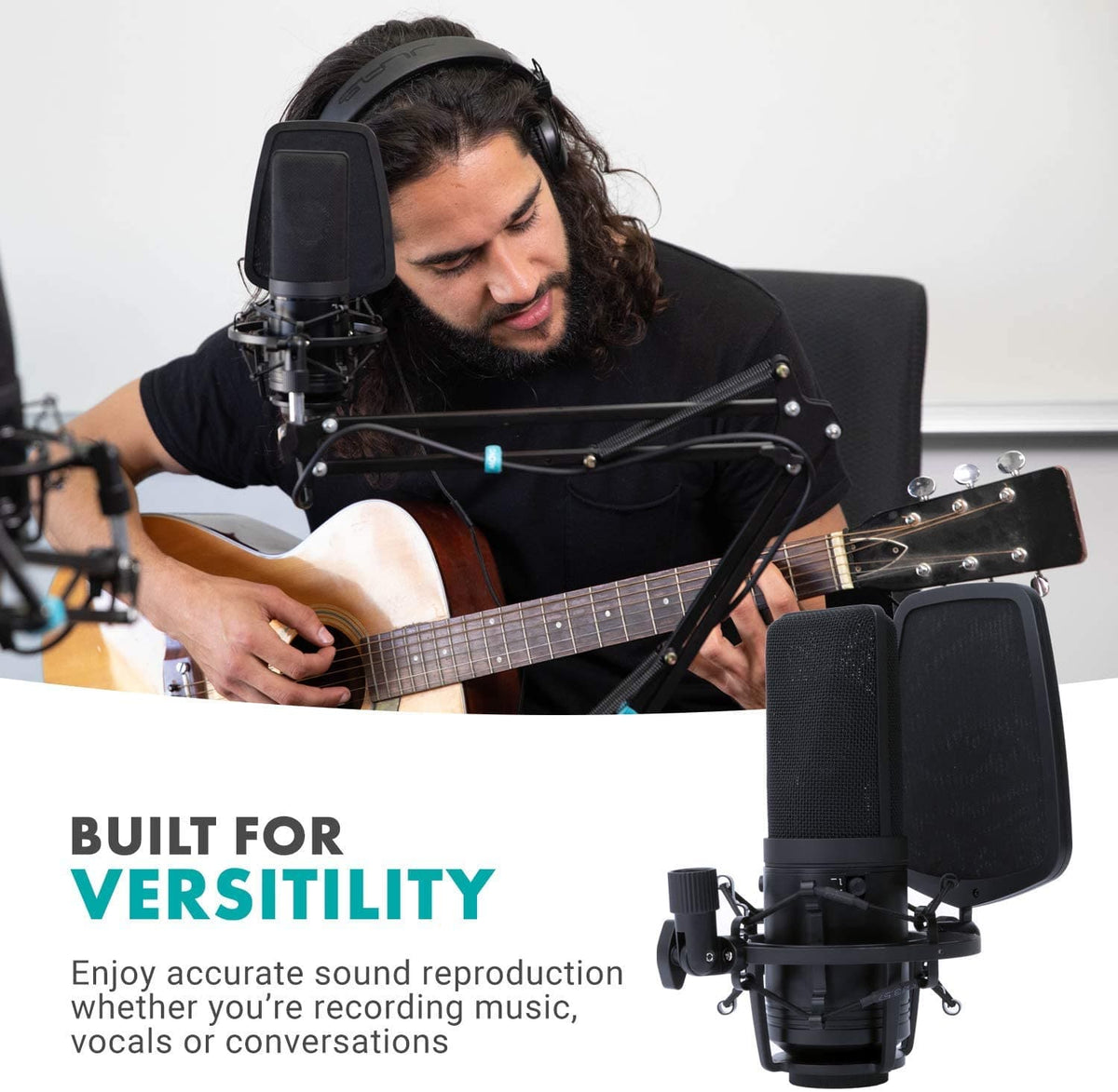 Large Diaphragm Multi-Pattern Studio XLR Condenser Mic | VSM-7 | Movo - Movo