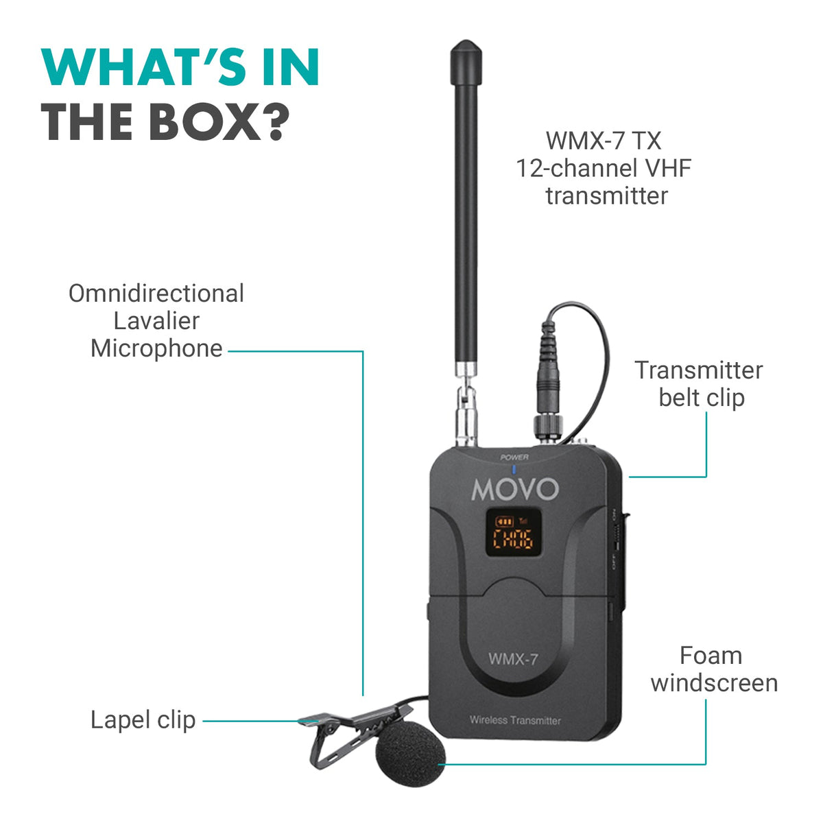 Lavalier Microphone and Wireless Transmitter - Movo