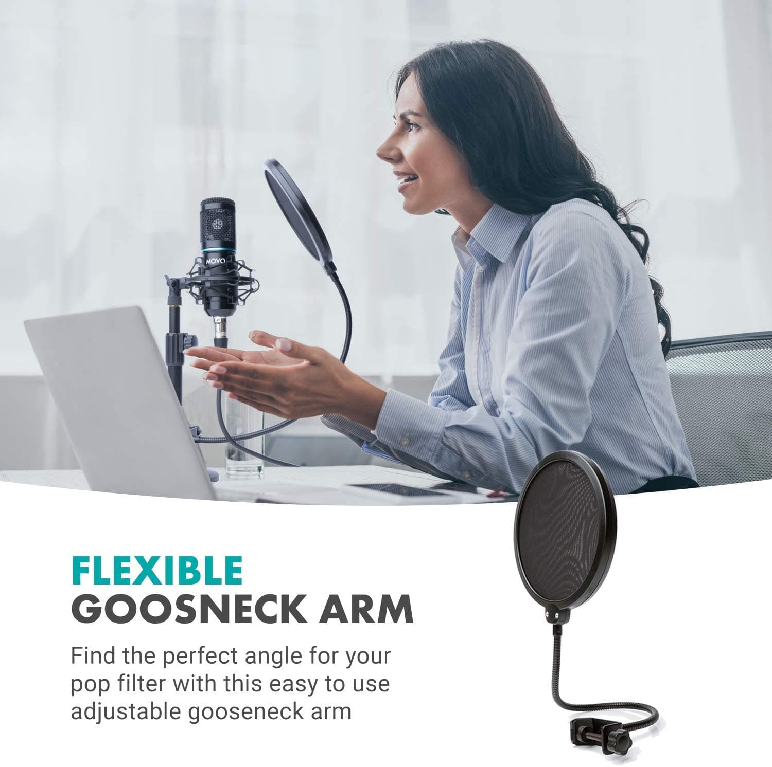 PF-6 | Gooseneck Microphone Pop Filter | Movo
