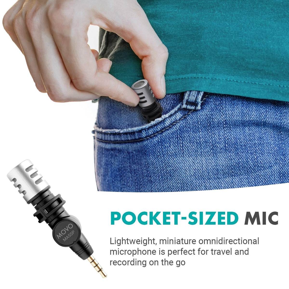 Mini Microphone | 3.5mm Smartphone Microphone | MA5SP | Movo - Movo