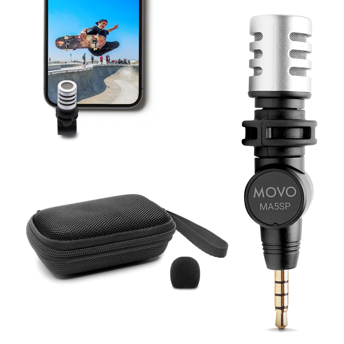 Mini Microphone | 3.5mm Smartphone Microphone | MA5SP | Movo - Movo