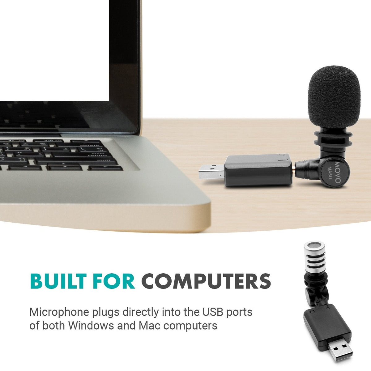 Mini Microphone | Omnidirectional Microphone for Laptop - Movo