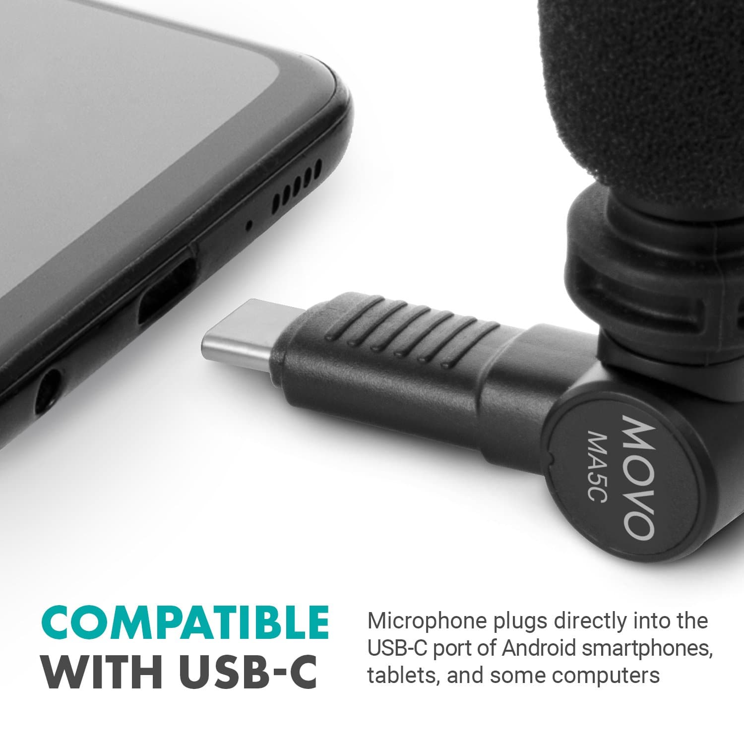 Kommerciel udbytte George Eliot MA5C | Mini Microphone USB-C Android Smartphones + Tablets | Movo