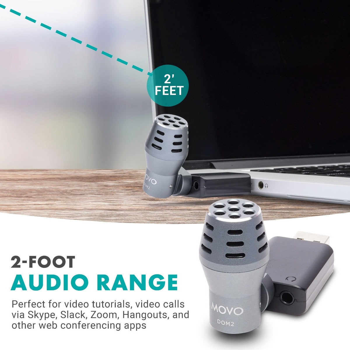 Mini Omnidirectional Microphone for PC and Mac | DOM2-USB | Movo - Movo