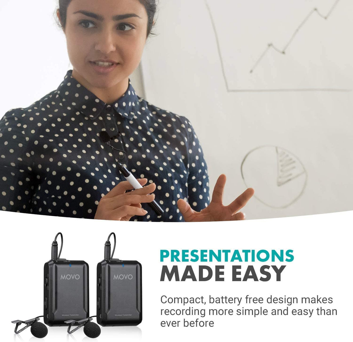 Movo EDGE-UC-DUO | Dual Wireless Lapel Mic System for Android &amp; USB-C - Movo