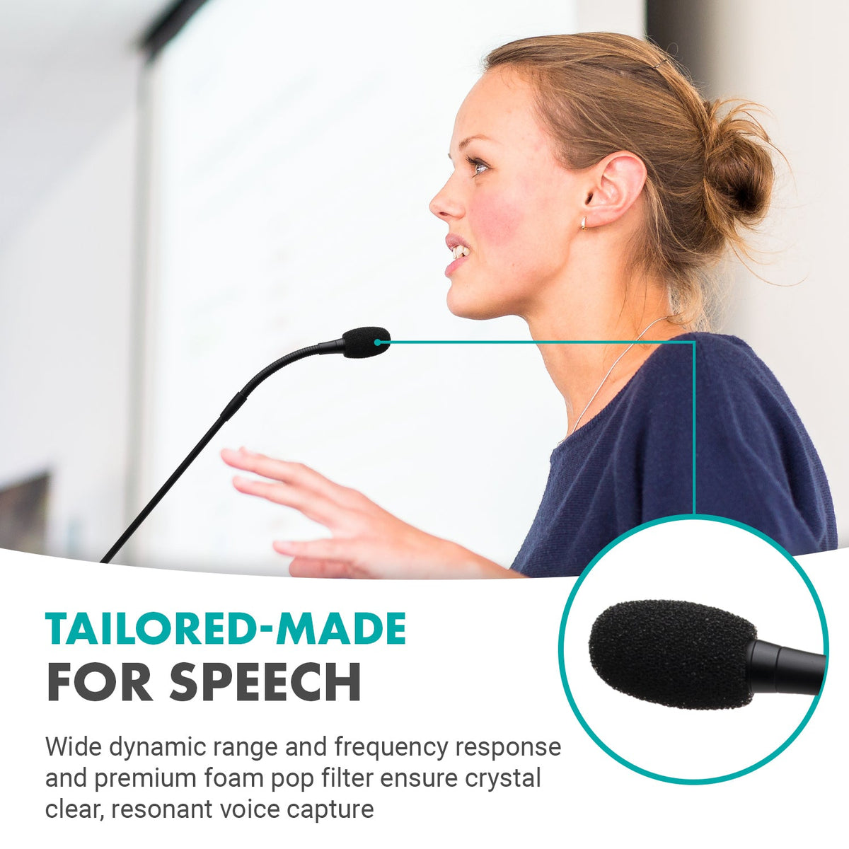 Movo GM-7 | 18&quot; Professional USB Gooseneck Microphone with Mic Gain and RGB - Movo