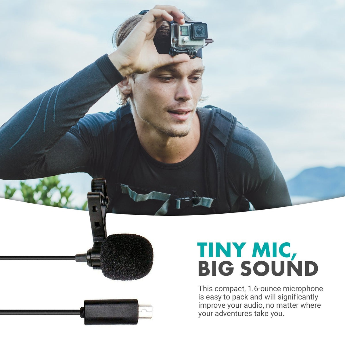 Movo GM100 | Condensor GoPro Mic | Battery-Free Omidirectional Lav Mic - Movo