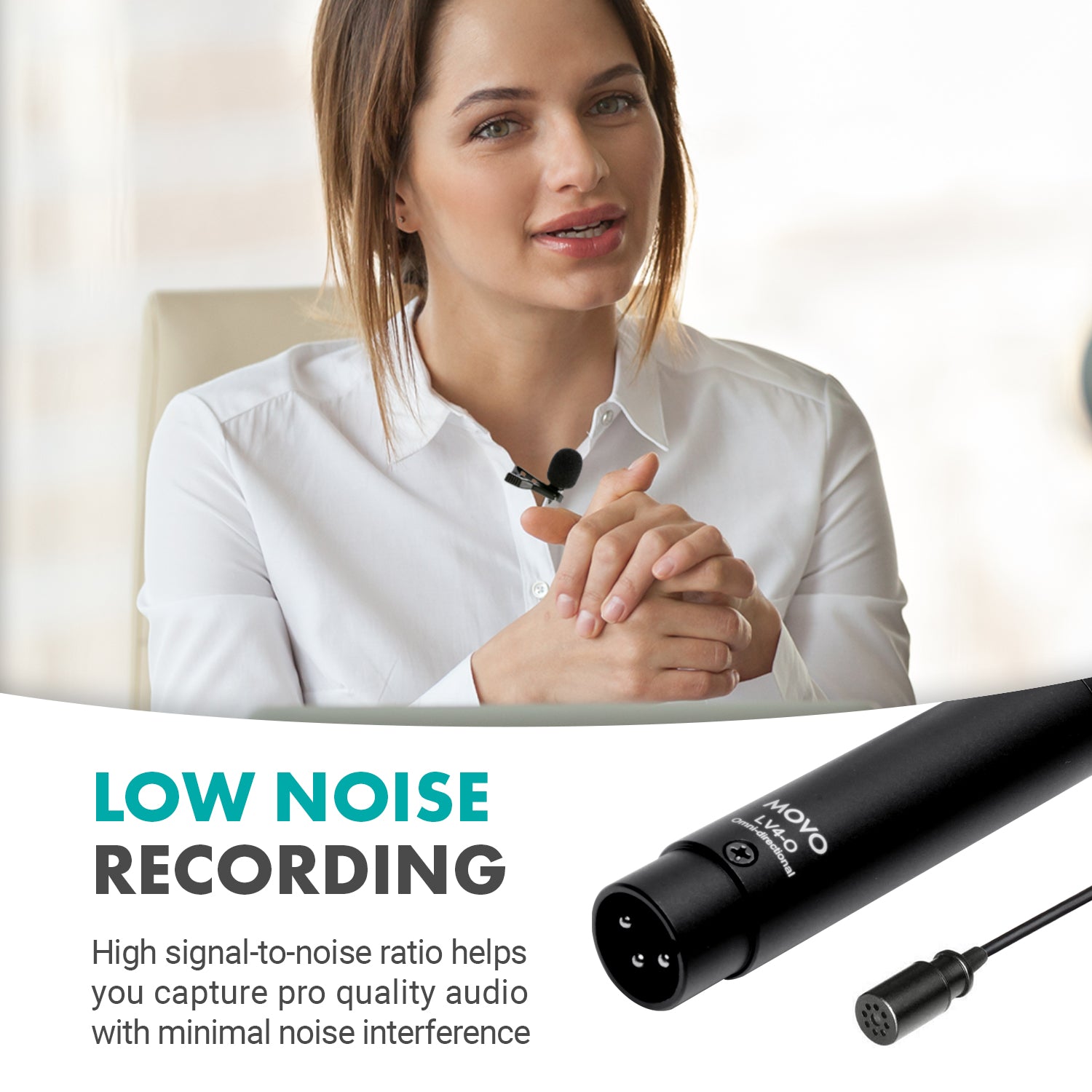 Movo LV4 | Lav Mic XLR | XLR Lavalier Microphone Interview Kit - Movo