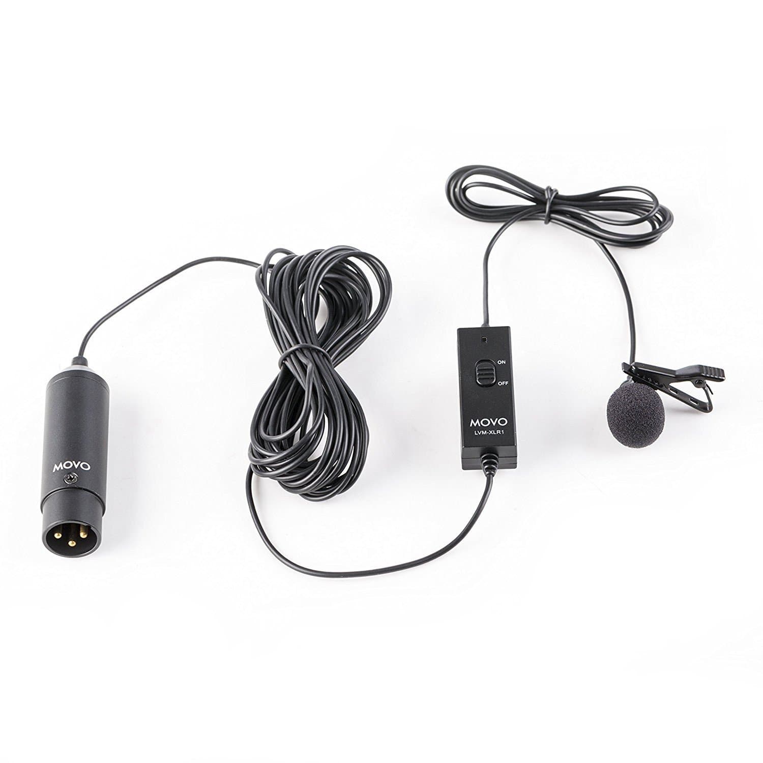 Movo LVM-XLR1 | Battery-Powered XLR Omnidirectional Lav Microphone - Movo