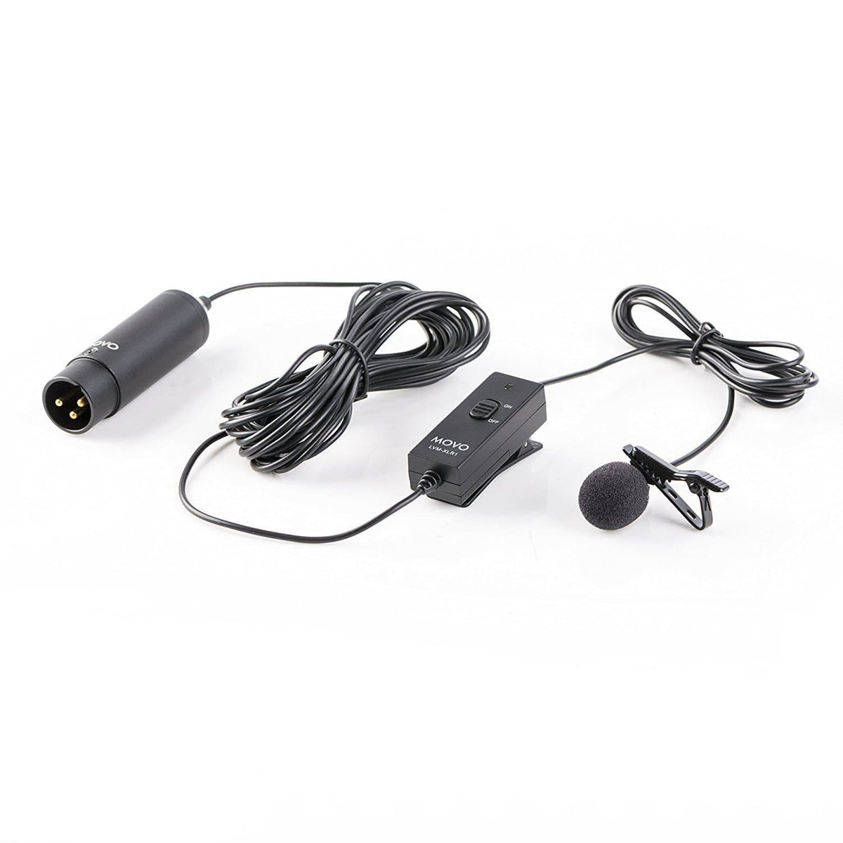 Movo LVM-XLR1 | Battery-Powered XLR Omnidirectional Lav Microphone - Movo