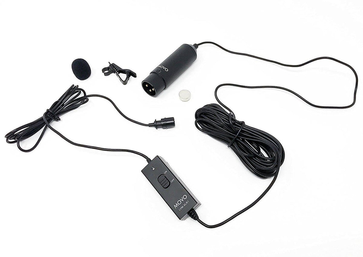 Movo LVM-XLR1 | Battery-Powered XLR Omnidirectional Lav Microphone - Movo