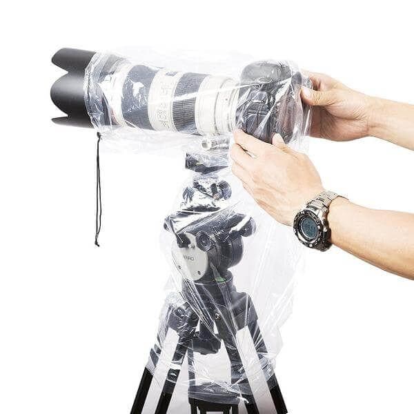 camera rain bag Movo (5 Pack) RC1 Clear Rain Cover for DSLR Camera & Lens up to 18" Long