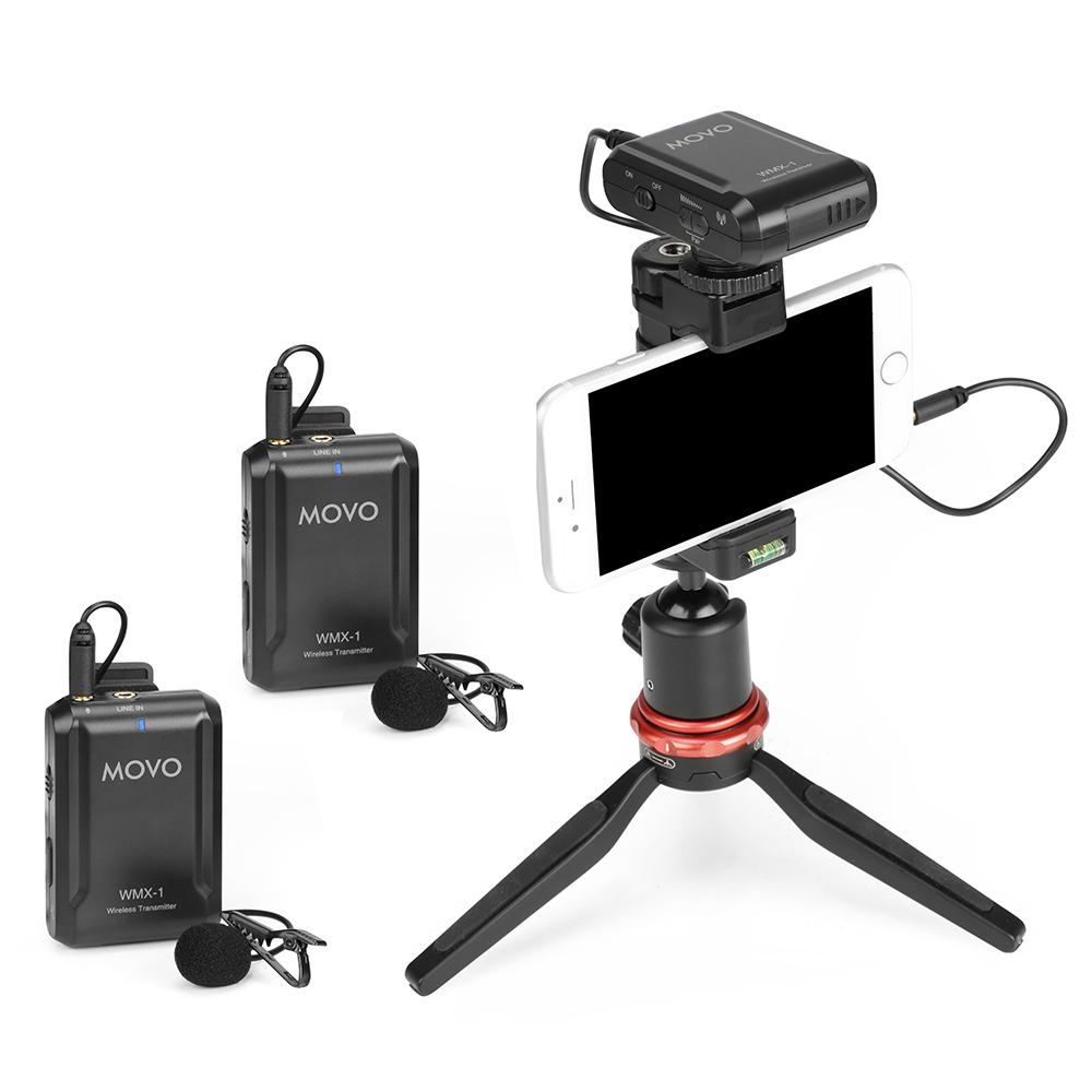 WMX-1-Duo Dual Universal Wireless Lavalier Microphone System Movo