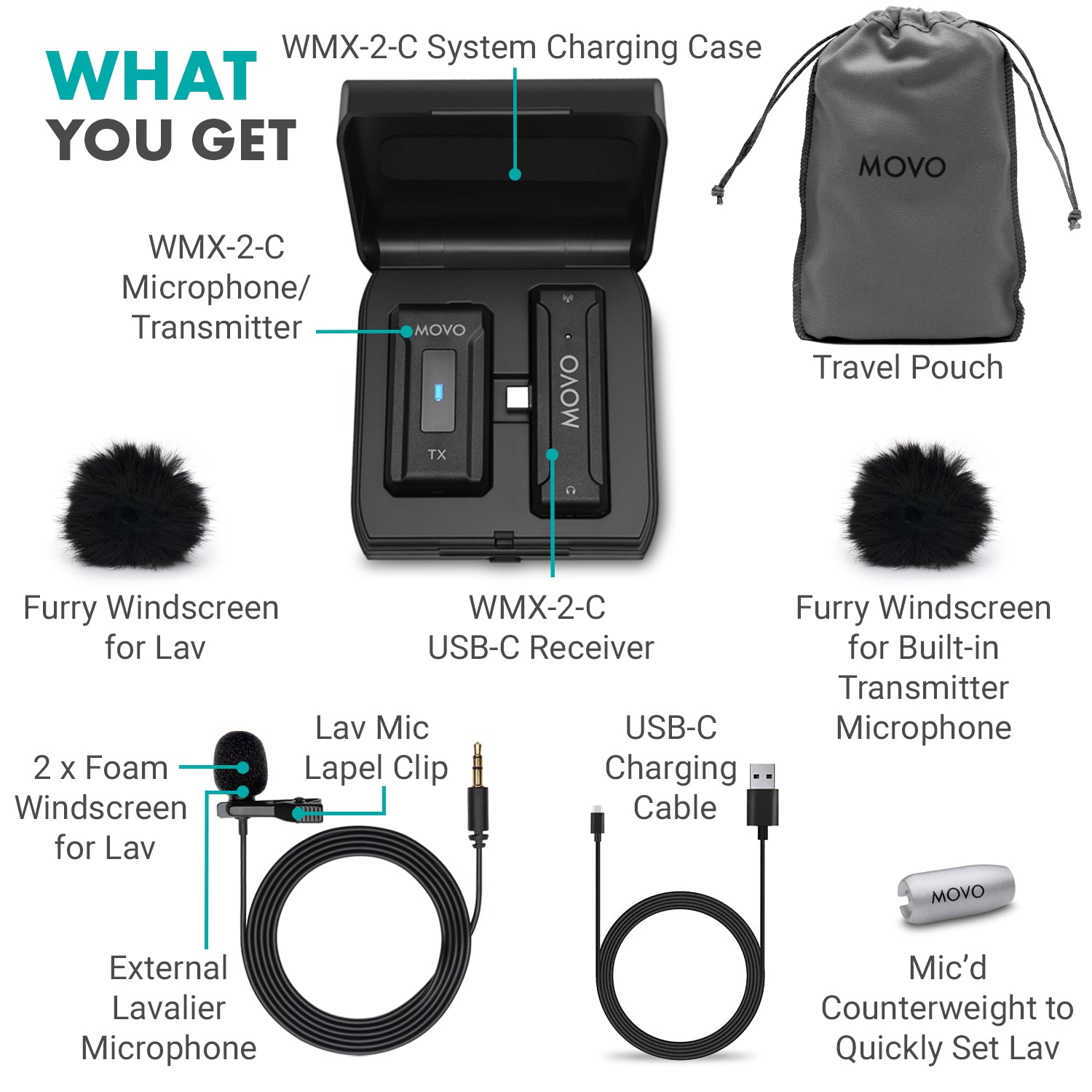 WMX-2-L-DUO | iPhone Wireless Lav Mic System | Movo