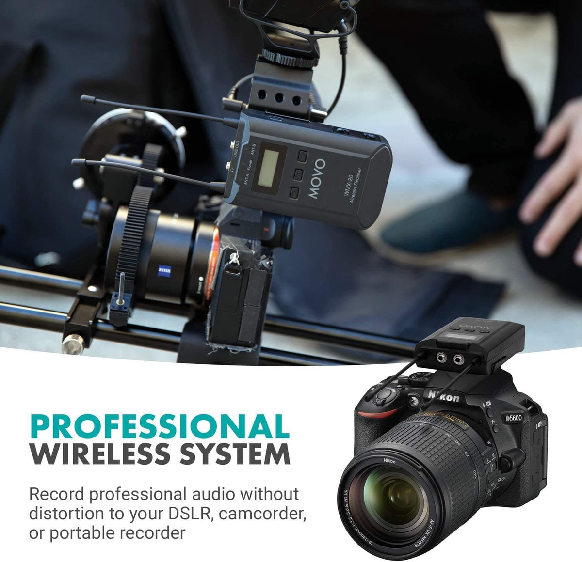 Movo WMX-20-DUO | UHF Dual Wireless Lavalier Microphone System - Movo