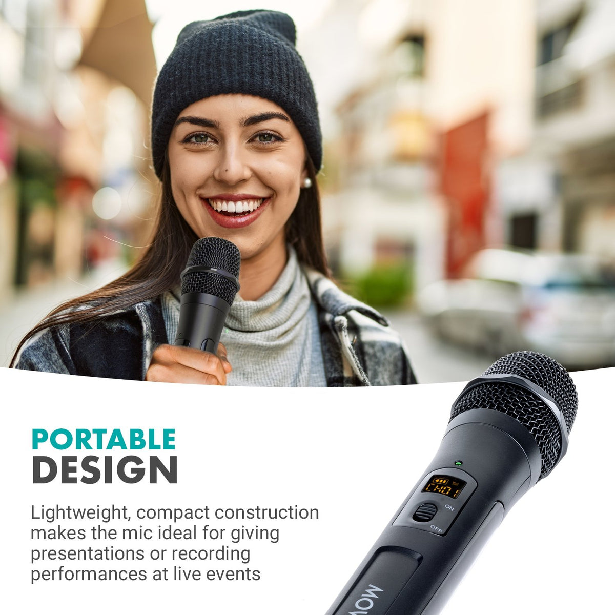 Portable VHF Wireless Handheld Microphone | WMX-7-TH | Movo - Movo