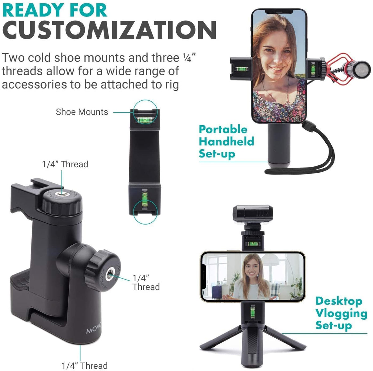 Rotating Smartphone Tripod Mount | P-3 | Movo - Movo