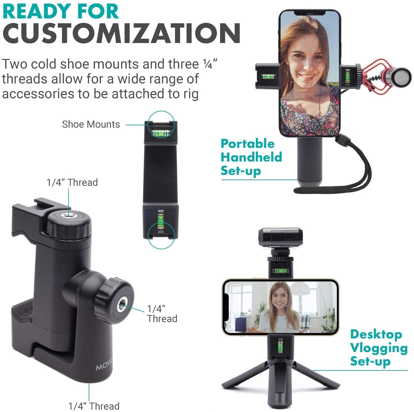P-3 | Rotating Smartphone Tripod Mount | Movo