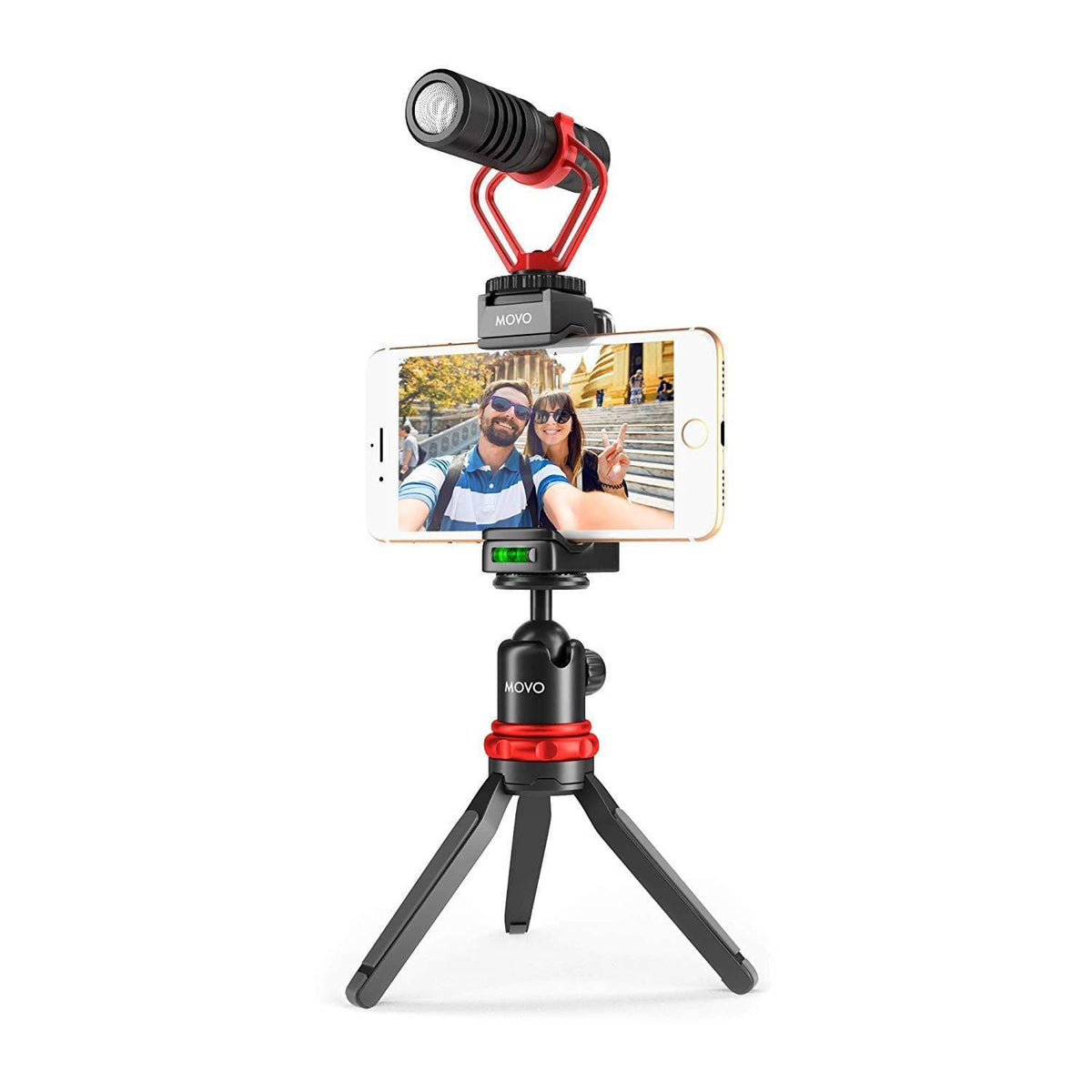 Smartphone Video Rig W/ Mini Tripod, Microphone, &amp; Grip - Movo
