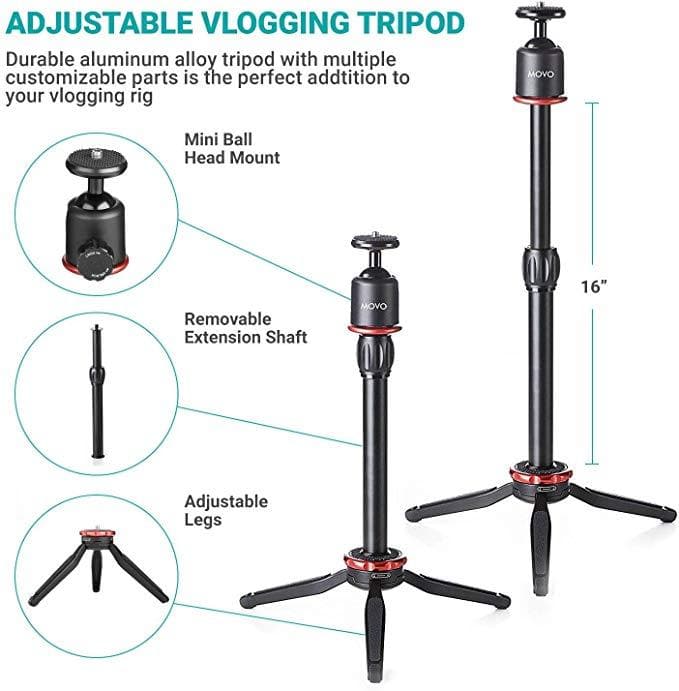 Smartphone Video Rig W/ Mini Tripod, Microphone, &amp; Grip - Movo