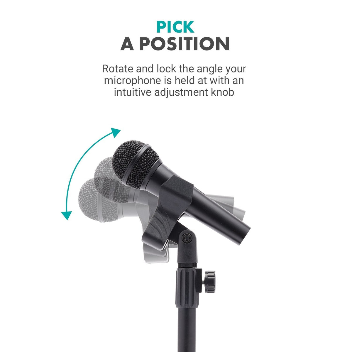 Table Mic. Stand Heavy Adjustable W/ Round Base + Clip | TMC-5 | Movo - Movo