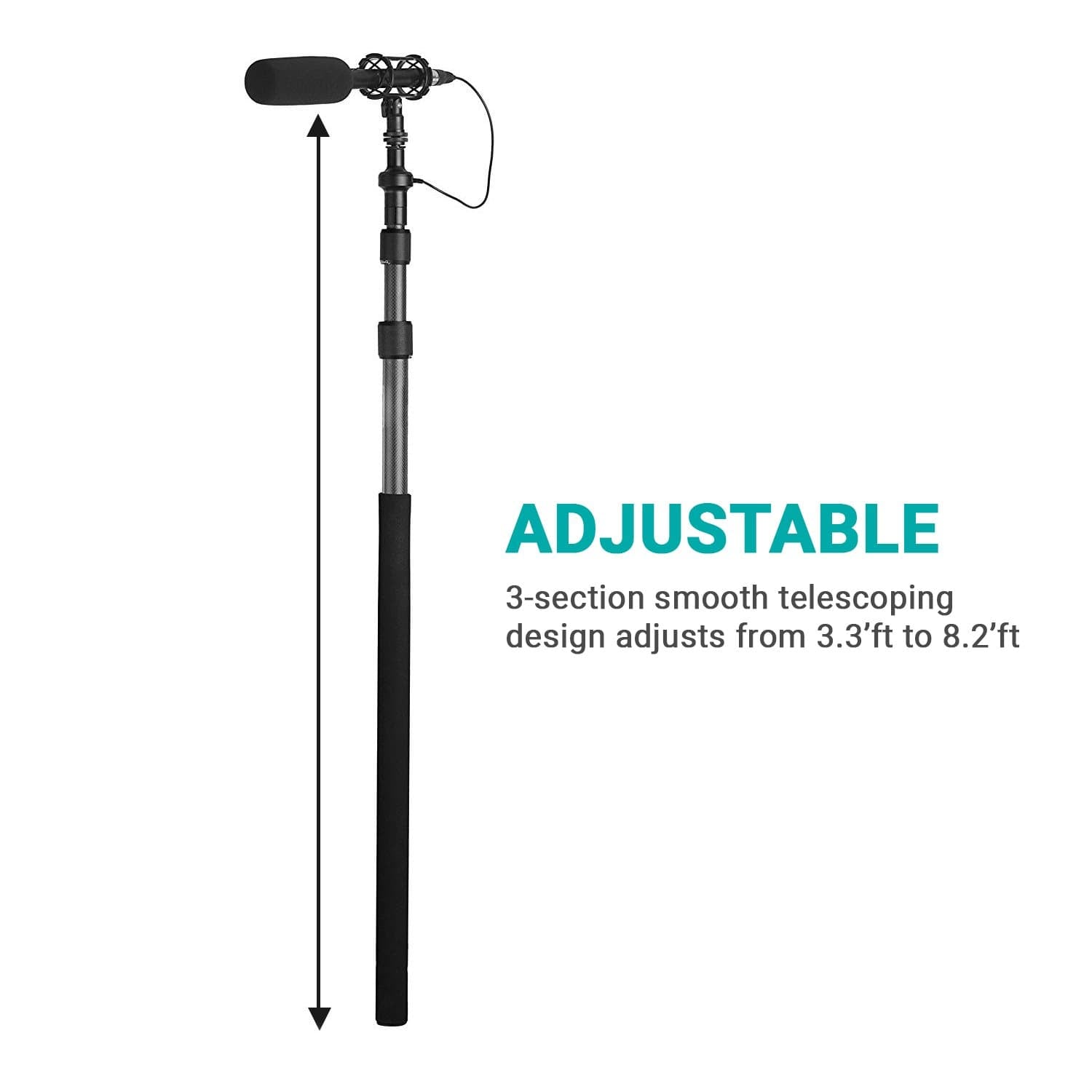 Telescoping Microphone Boom Pole for Video Making | CMP-25 | Movo - Movo