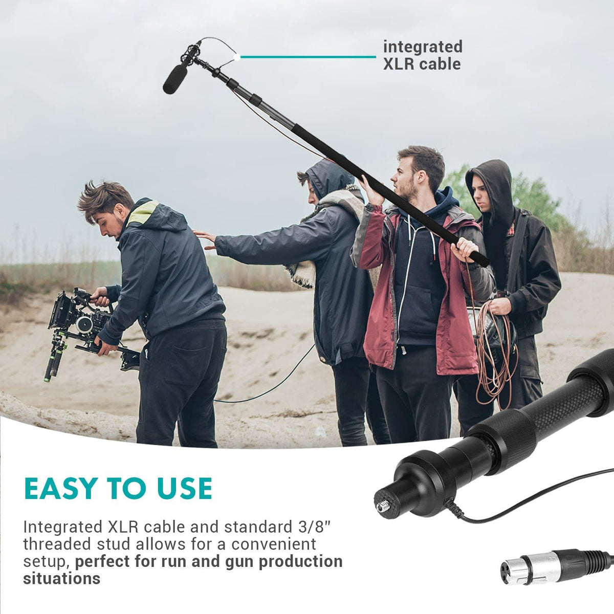Telescoping Microphone Boom Pole for Video Making | CMP-25 | Movo - Movo
