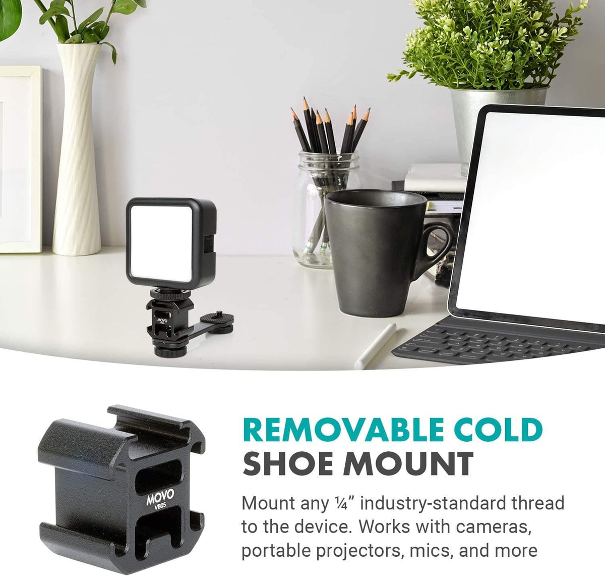 Triple Shoe Extension Video Bracket | VB05 | Movo - Movo