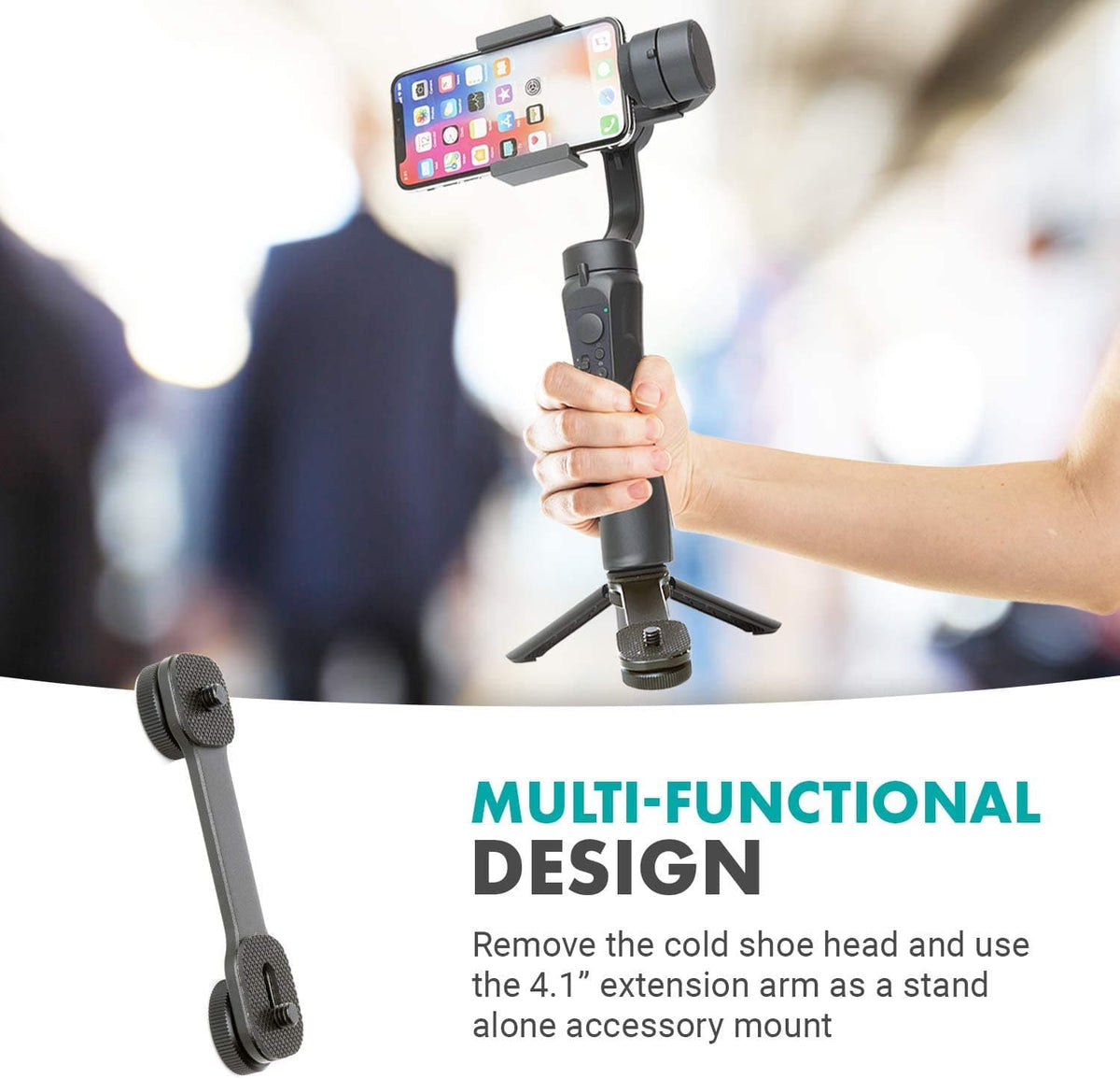 Triple Shoe Extension Video Bracket | VB05 | Movo - Movo