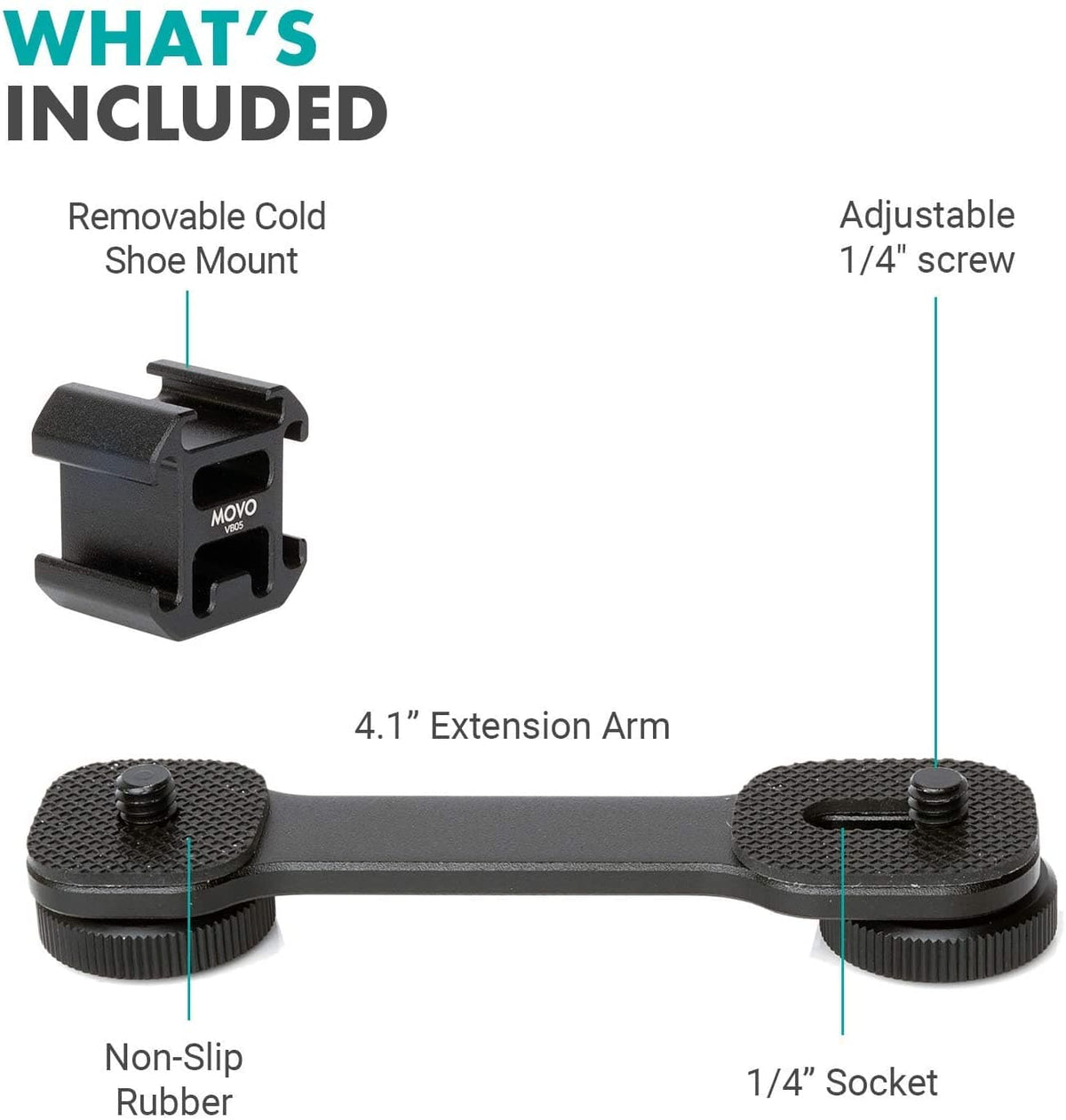 Triple Shoe Extension Video Bracket | VB05 | Movo - Movo