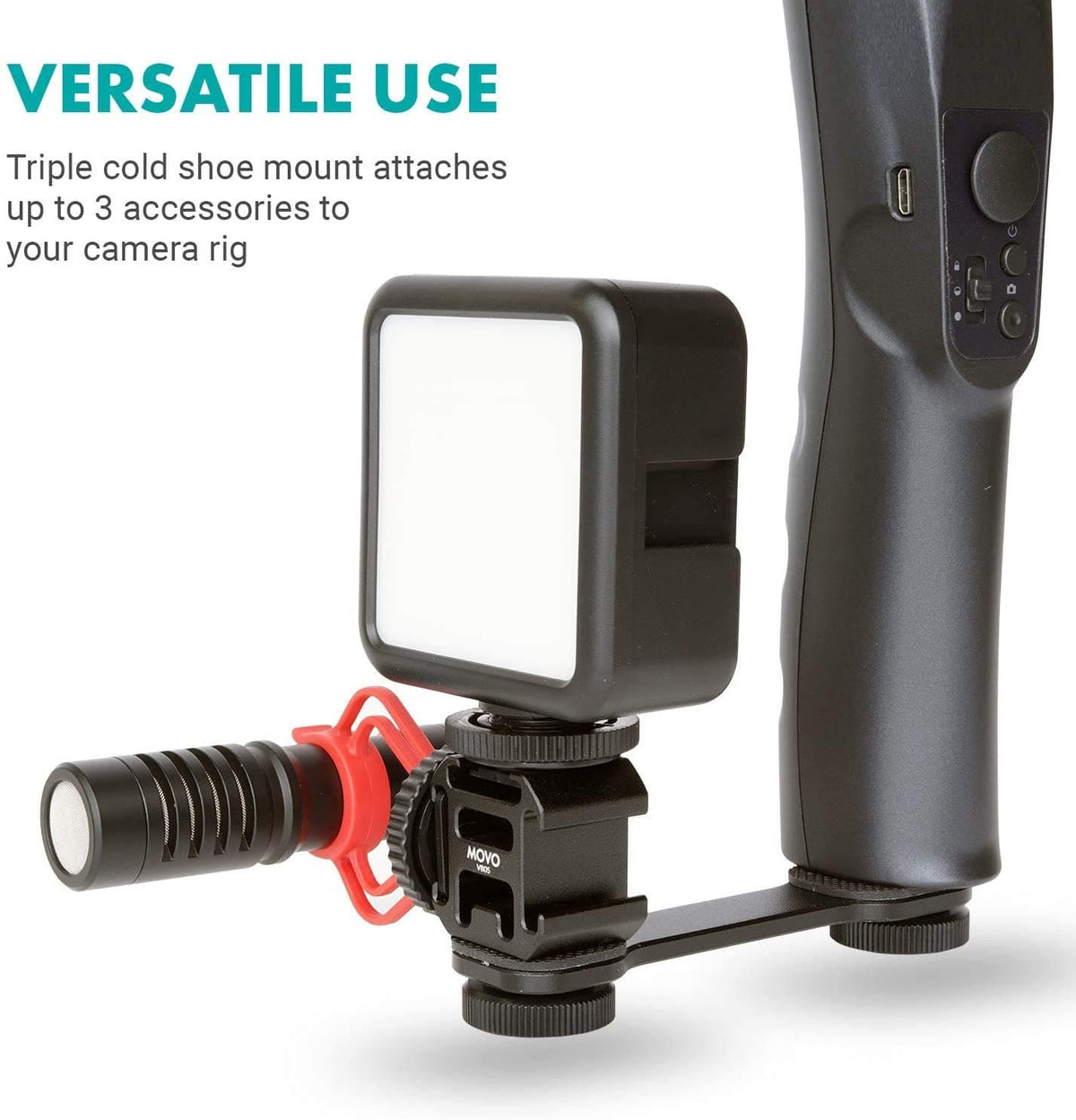 Triple Shoe Extension Video Bracket | VB05 | Movo - Movo