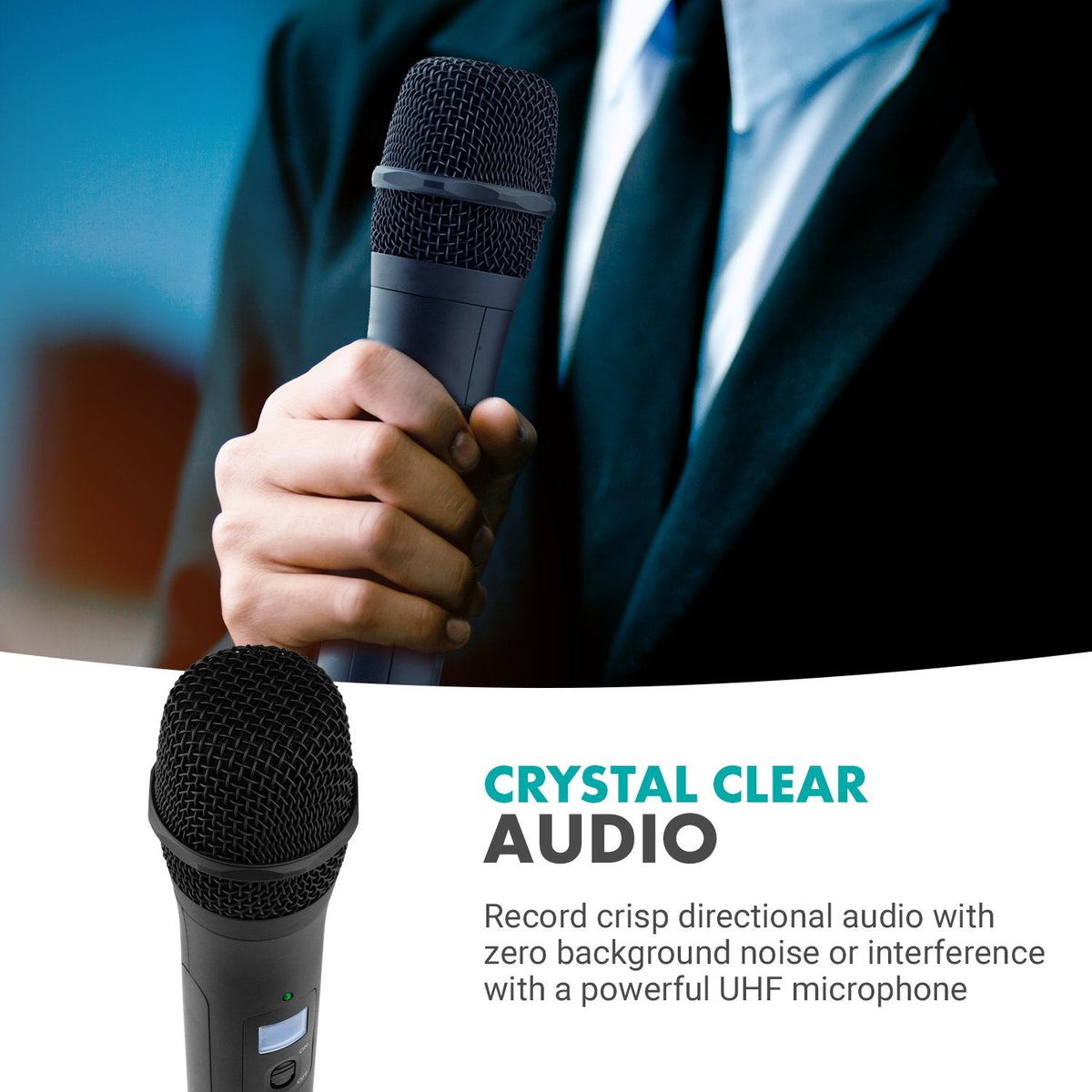 WMX20SPH2 UHF Dual Handheld Wireless Mic. Kit for Interviews Mo