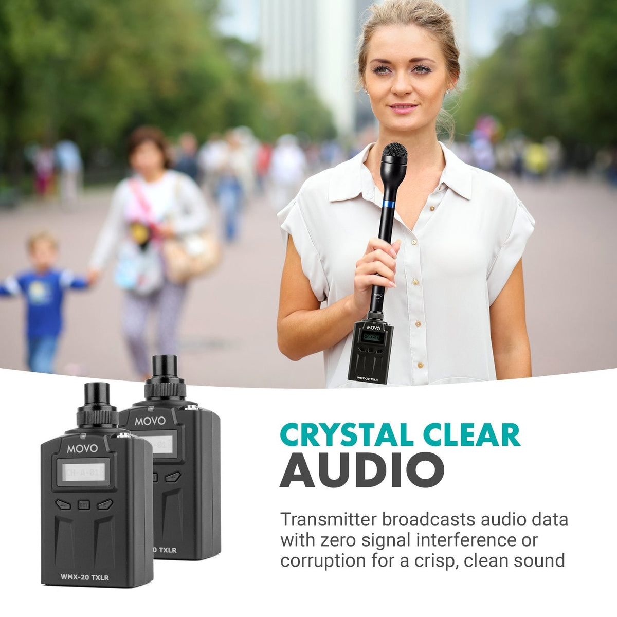 UHF Wireless Mic. System W/ Receiver &amp; 2 XLR Transmitters | Movo - Movo