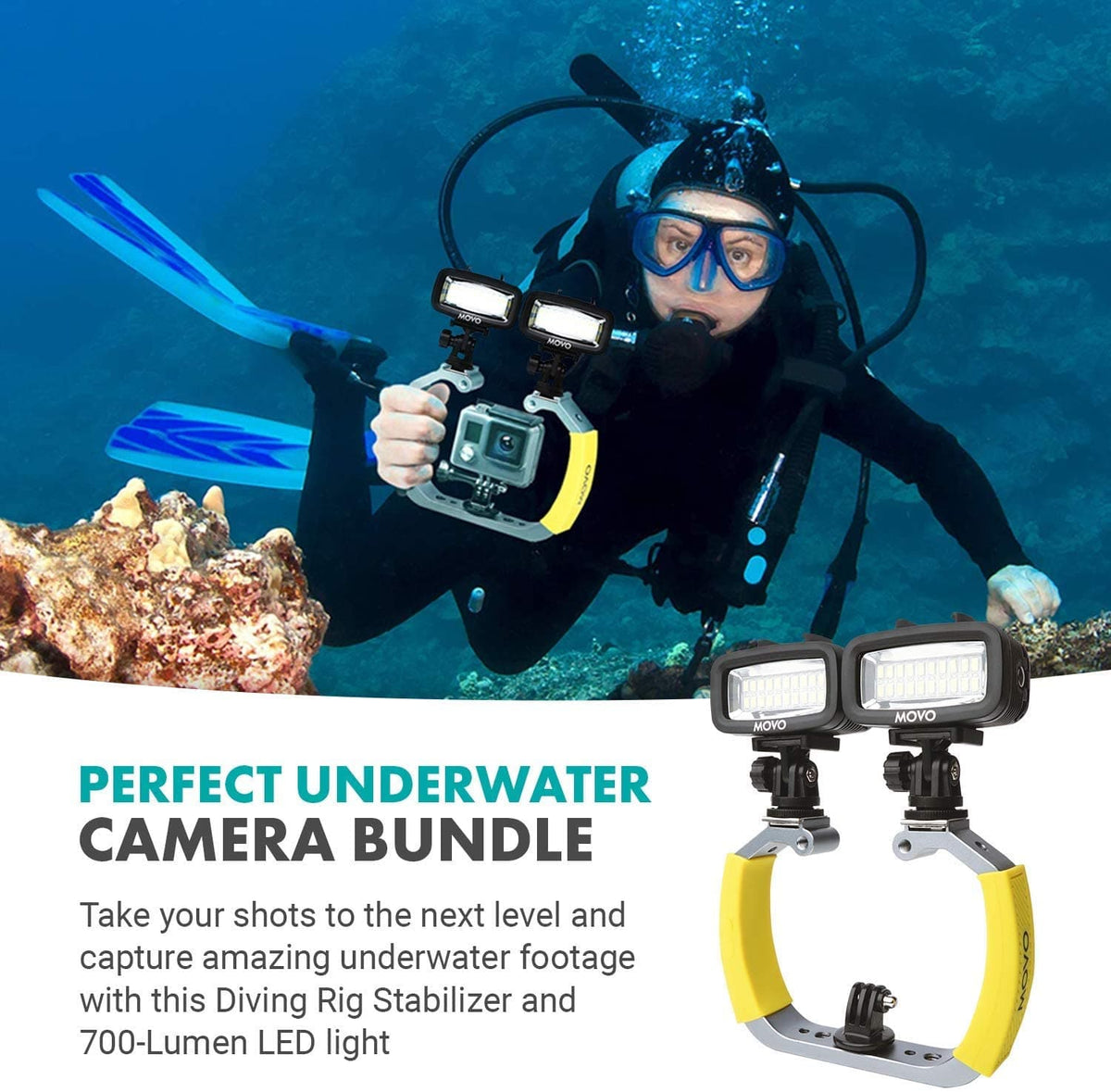 Underwater Camera Bundle | Waterproof GoPro Scuba Lights | Movo - Movo