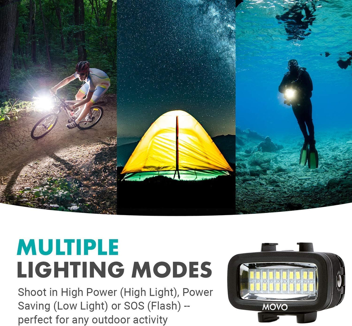 Underwater High-Power Rechargeable LED Video Light | LED-WP | Movo - Movo