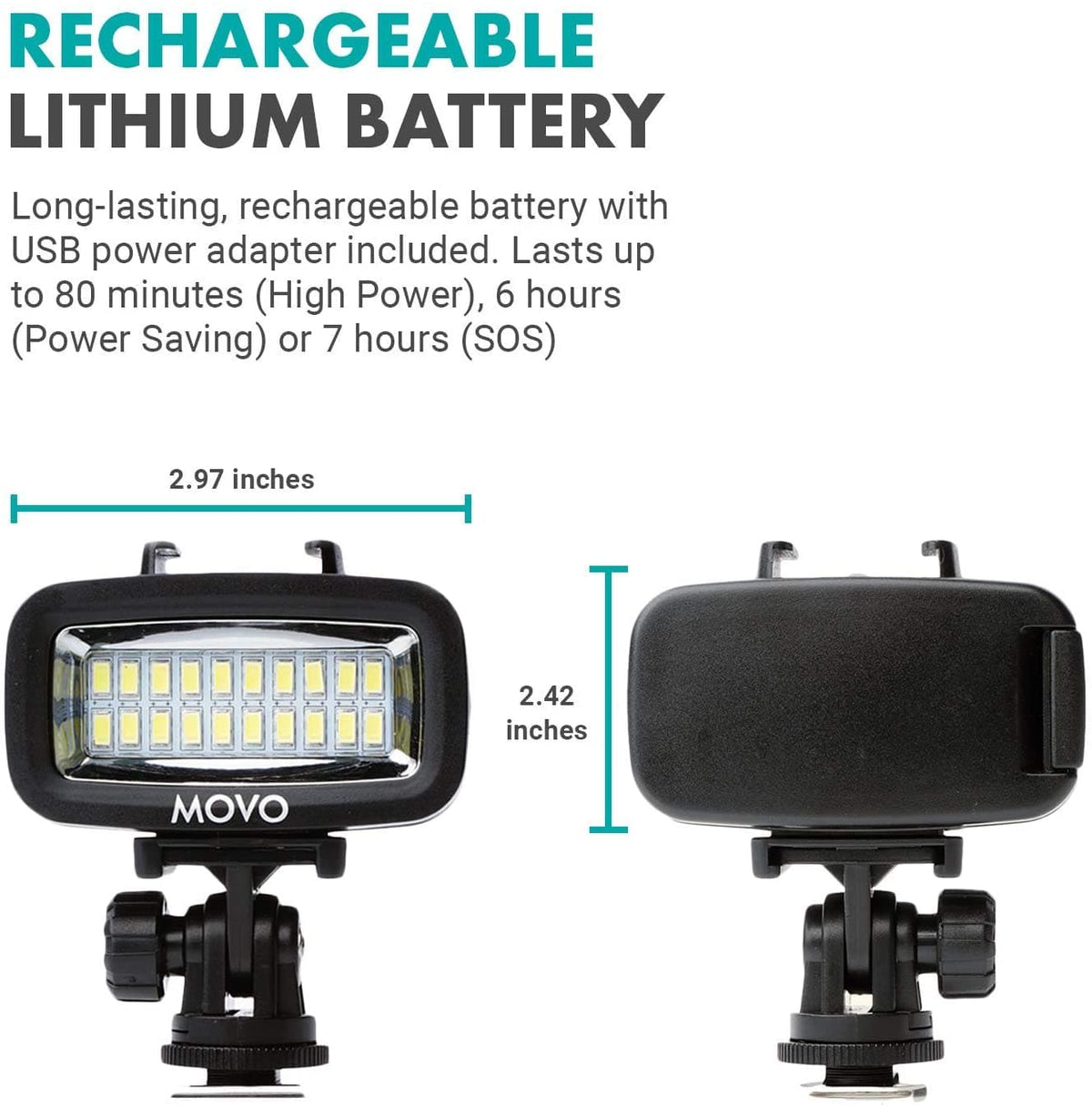 Underwater High-Power Rechargeable LED Video Light | LED-WP | Movo - Movo