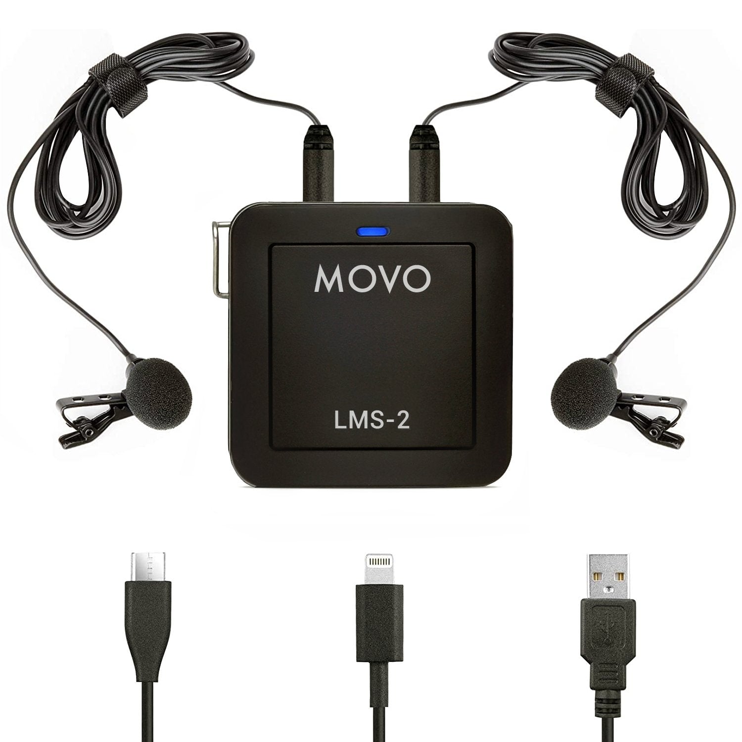 LMS-2 | Universal Dual Channel Wired Lavalier Microphone Kit | Movo