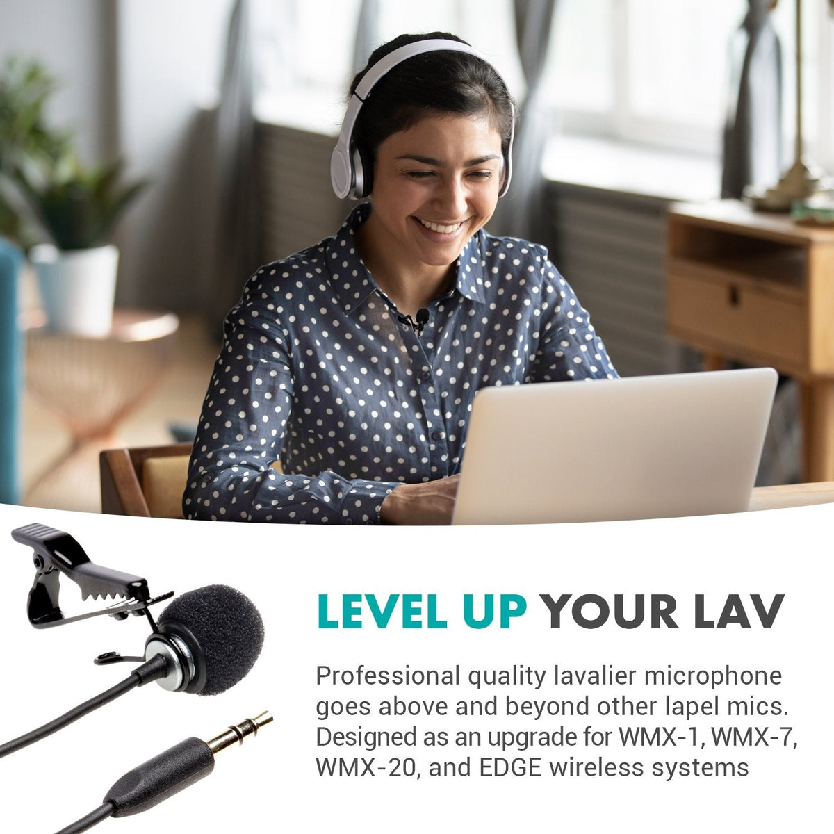 Upgraded TRS Lav Mic for Wireless Systems - Movo
