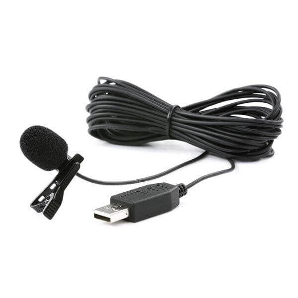 USB 20-foot Cord Clip On Lavalier Microphone for PC & Mac | M1 | Movo